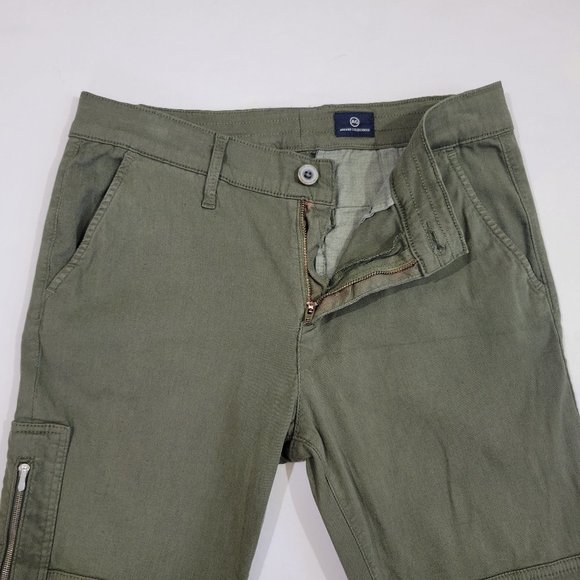 AG Wyatt Utilitarian Slouchy Skinny Cargo Pant in Army Olive Green - Picture 7 of 9